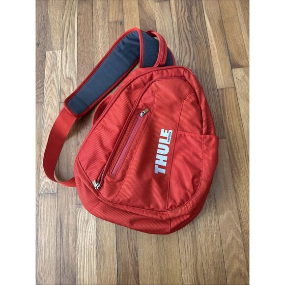Thule Sweden Orange Backpack Sling Padded Vintage - Picture 1 of 8